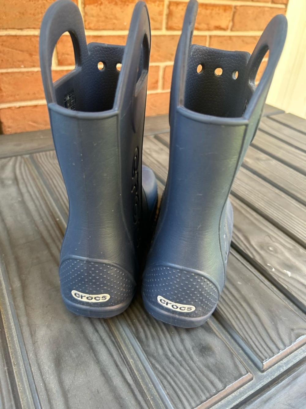 CROCS Kids Navy Handle Rain & Snow Boots J3 - Picture 3 of 6
